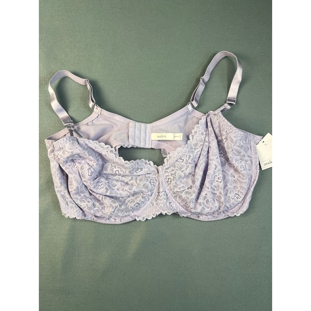 Auden Lace Unlined Balconette Bra Coquette Romantic Lavender Lace 44DDD